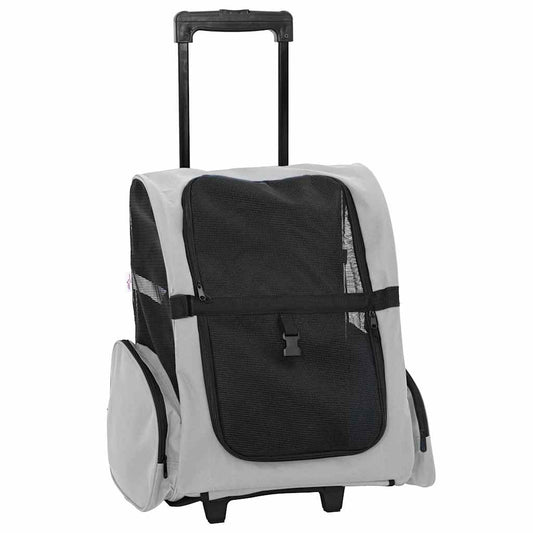 vidaXL Trolley per Animali Domestici 3-in-1, 48x32x(57-106) cm, Tessuto Oxford, Grigio