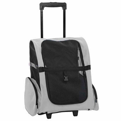 vidaXL Trolley per Animali Domestici 3-in-1, 48x32x(57-106) cm, Tessuto Oxford, Grigio