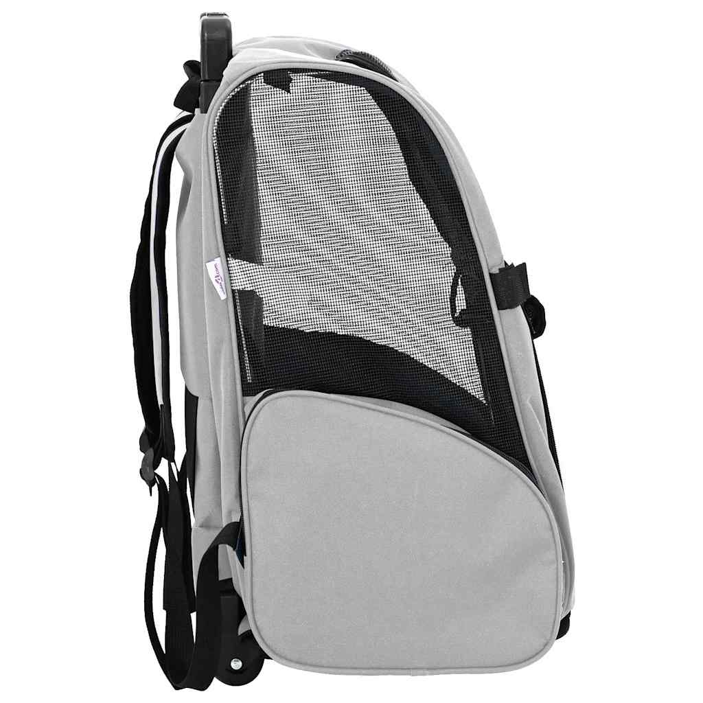 vidaXL Trolley per Animali Domestici 3-in-1, 48x32x(57-106) cm, Tessuto Oxford, Grigio