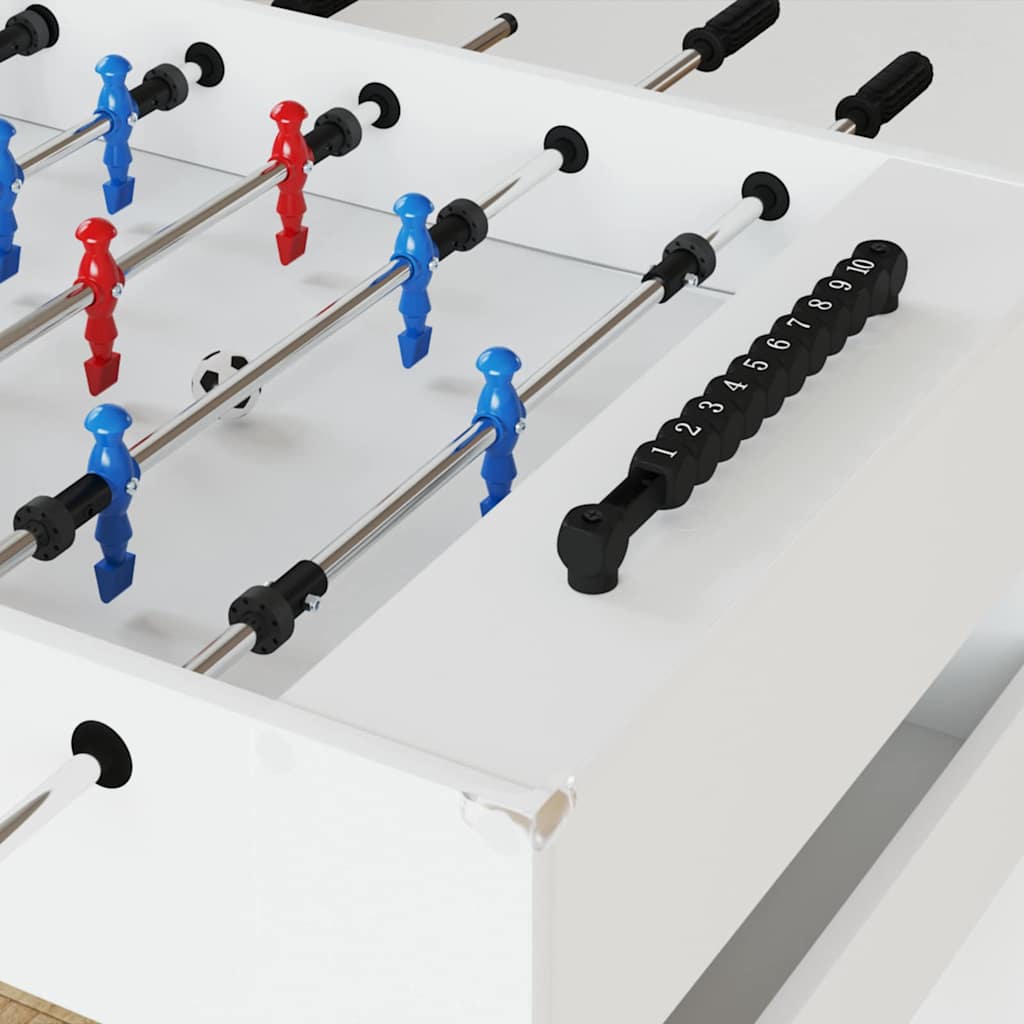 vidaXL Tavolo da Foosball Bianco 125 x 60,5 x 80 cm Legno multistrato