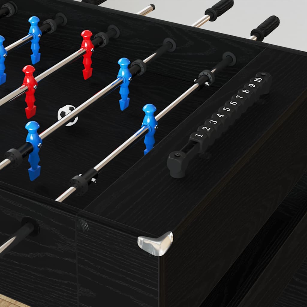 vidaXL Tavolo da Foosball Rovere Nero 125 x 60,5 x 80 cm