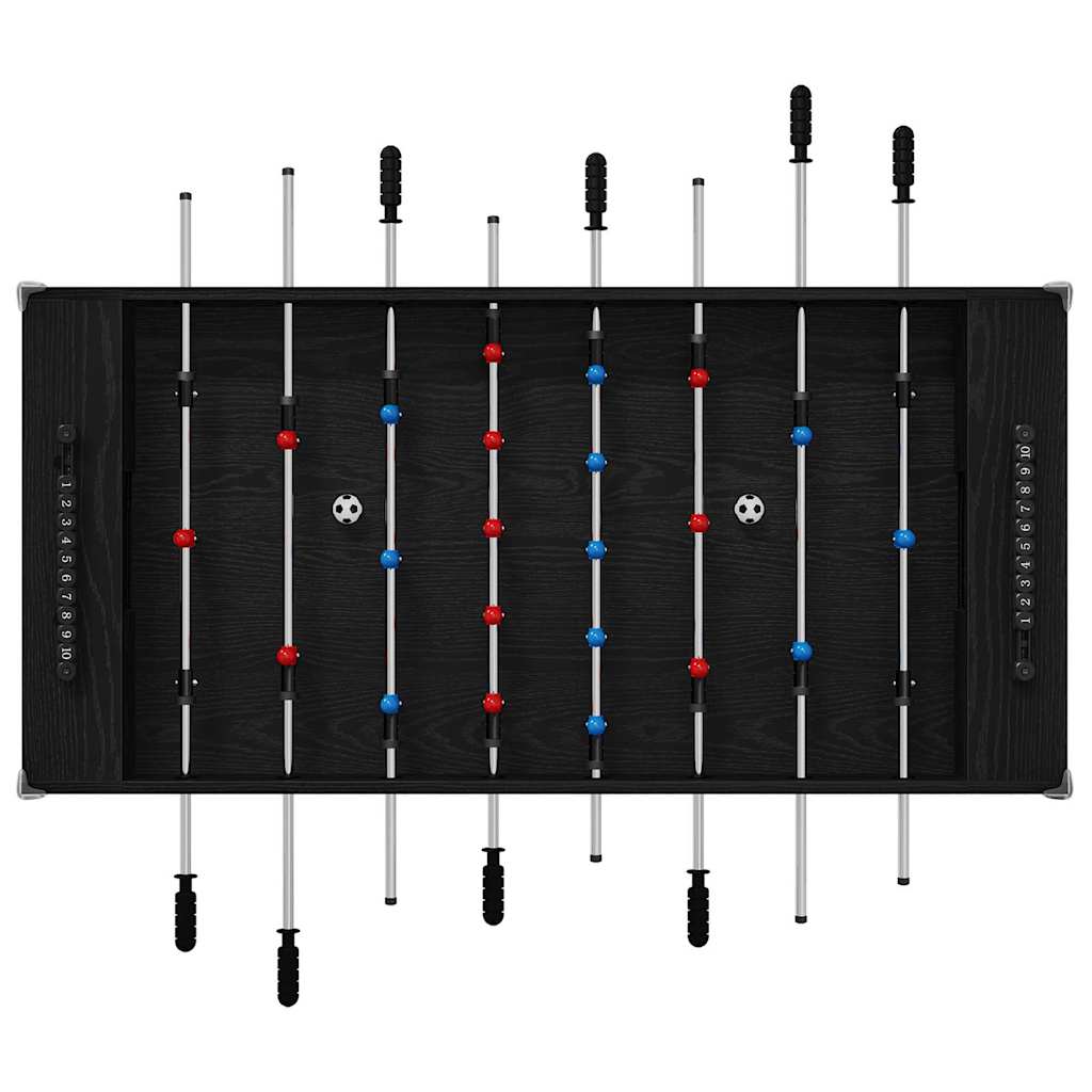 vidaXL Tavolo da Foosball Rovere Nero 125 x 60,5 x 80 cm