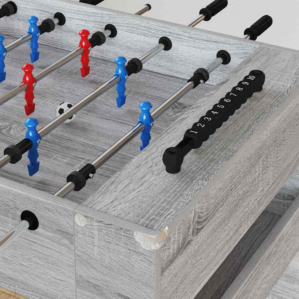 vidaXL Tavolo da Foosball Sonoma grigia 125 x 60,5 x 80 cm