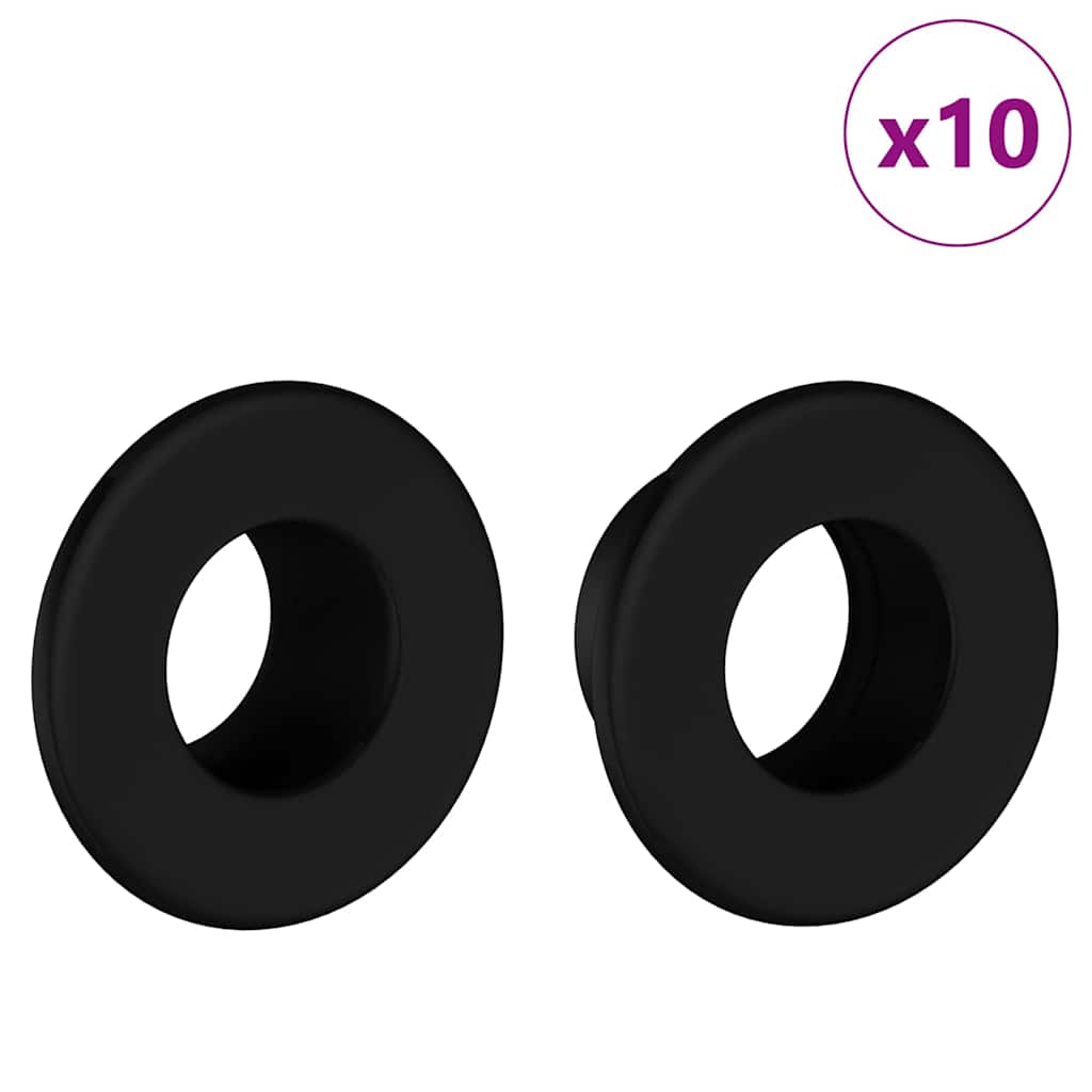 vidaXL Tappi per tavolo da calciobalilla 10 pcs Nero 3 x 3 x 1,4 cm