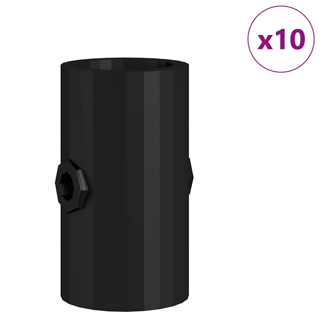 vidaXL Tappi per tavolo da calciobalilla 10 pcs Nero PP