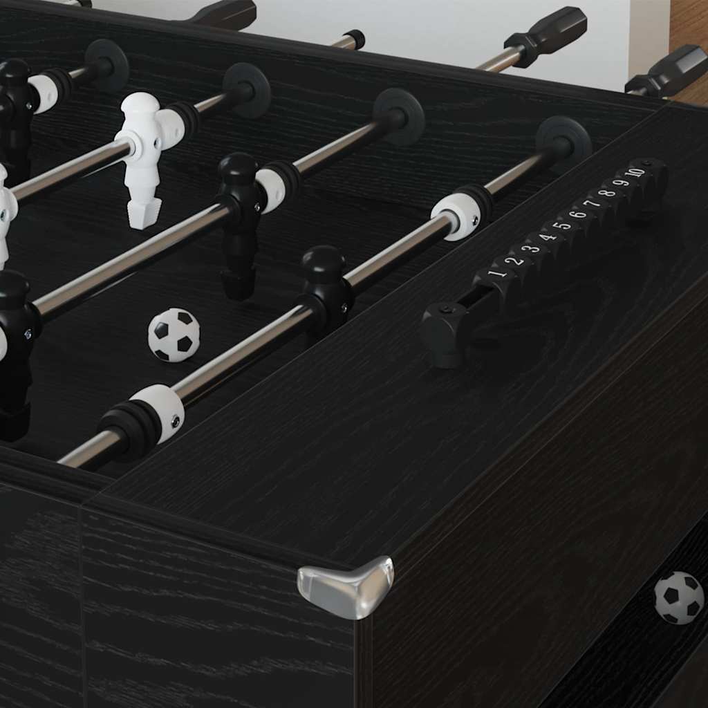 vidaXL Tavolo da Foosball Rovere Nero 146,5 x 74 x 85 cm