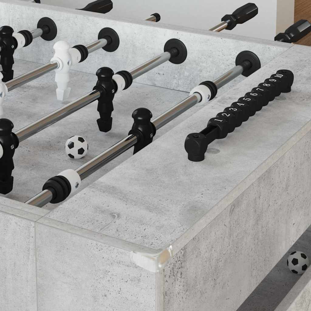 vidaXL Tavolo da Foosball Grigio Cemento 146,5 x 74 x 85 cm