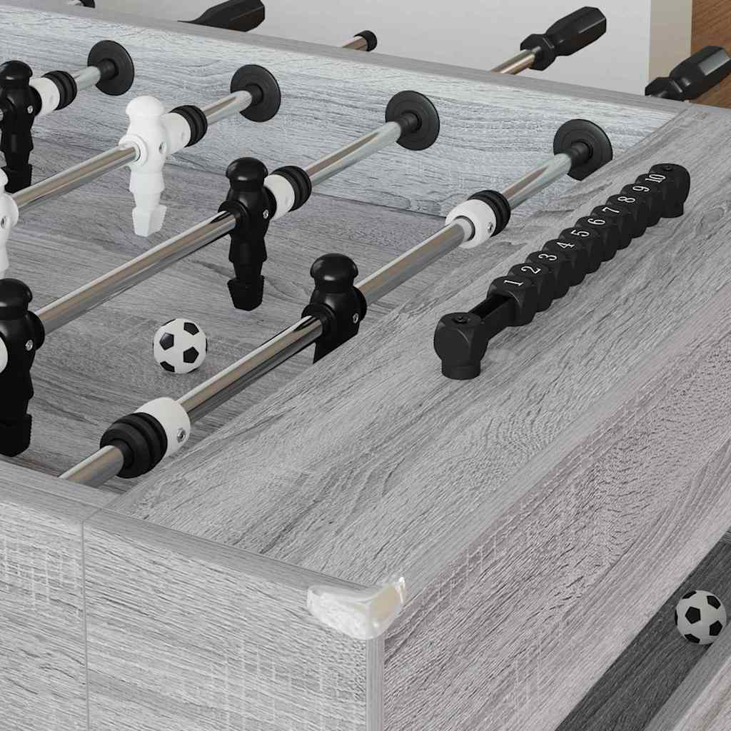 vidaXL Tavolo da Foosball Sonoma grigia 146,5 x 74 x 85 cm