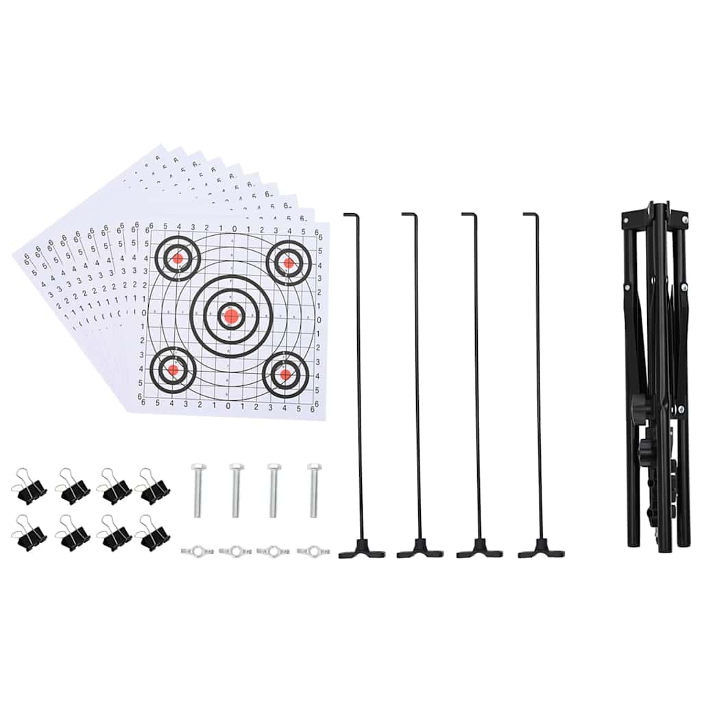 vidaXL Supporto per bersaglio Nero e Bianco 82,5 x 51 x 150 cm Metallo