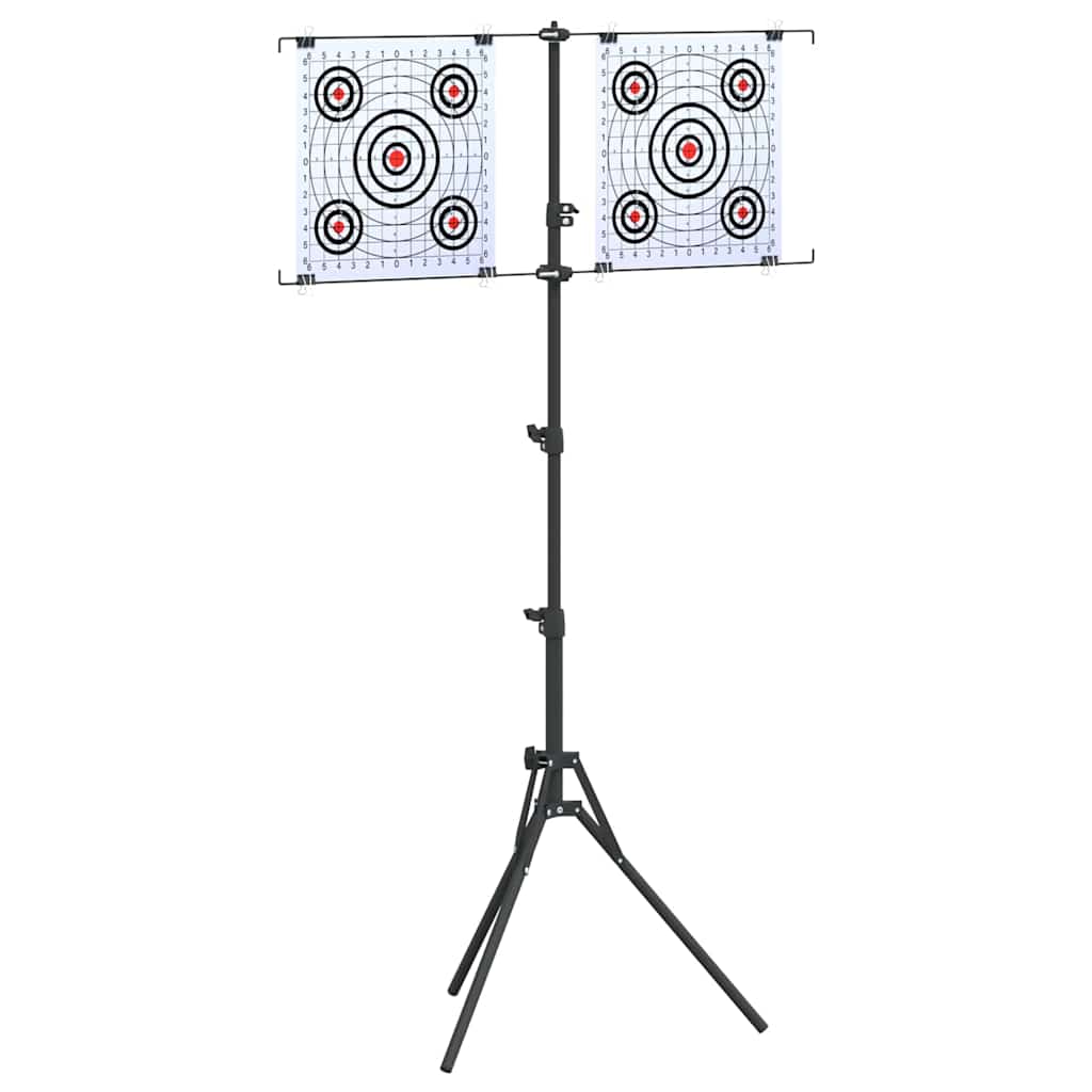 vidaXL Supporto per bersaglio Nero e Bianco 82,5 x 51 x 150 cm Metallo