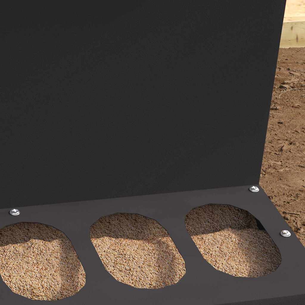 vidaXL Mangiatoia per Polli, Nero, 30 x 30 x 39 cm, Acciaio Laminato a Freddo