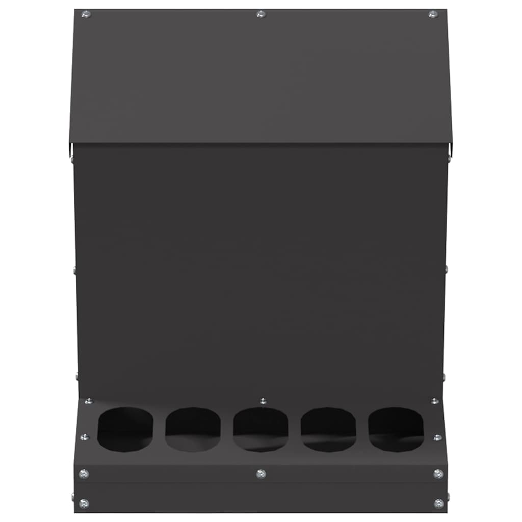 vidaXL Mangiatoia per Polli, Nero, 30 x 30 x 39 cm, Acciaio Laminato a Freddo
