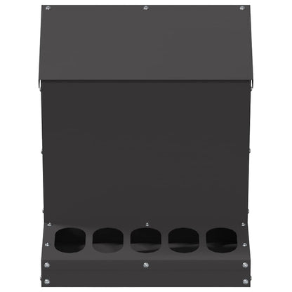 vidaXL Mangiatoia per Polli, Nero, 30 x 30 x 39 cm, Acciaio Laminato a Freddo