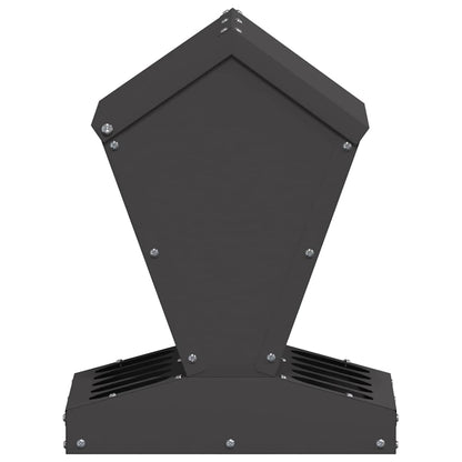 vidaXL Mangiatoia per Polli, Nero, 30 x 30 x 39 cm, Acciaio Laminato a Freddo