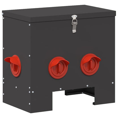 vidaXL Mangiatoia per polli, 2 pezzi, nera, 40,5 x 25 x 38 cm, 20 kg, acciaio laminato a freddo