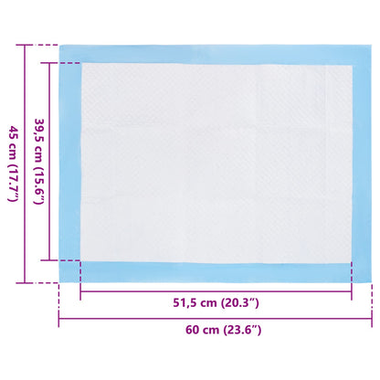 vidaXL Tappetini igienici per animali in tessuto non tessuto, 50 pz, 60 x 45 cm
