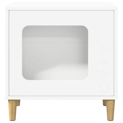 vidaXL Casetta per gatti, bianca, 51 x 30 x 52 cm, legno multistrato