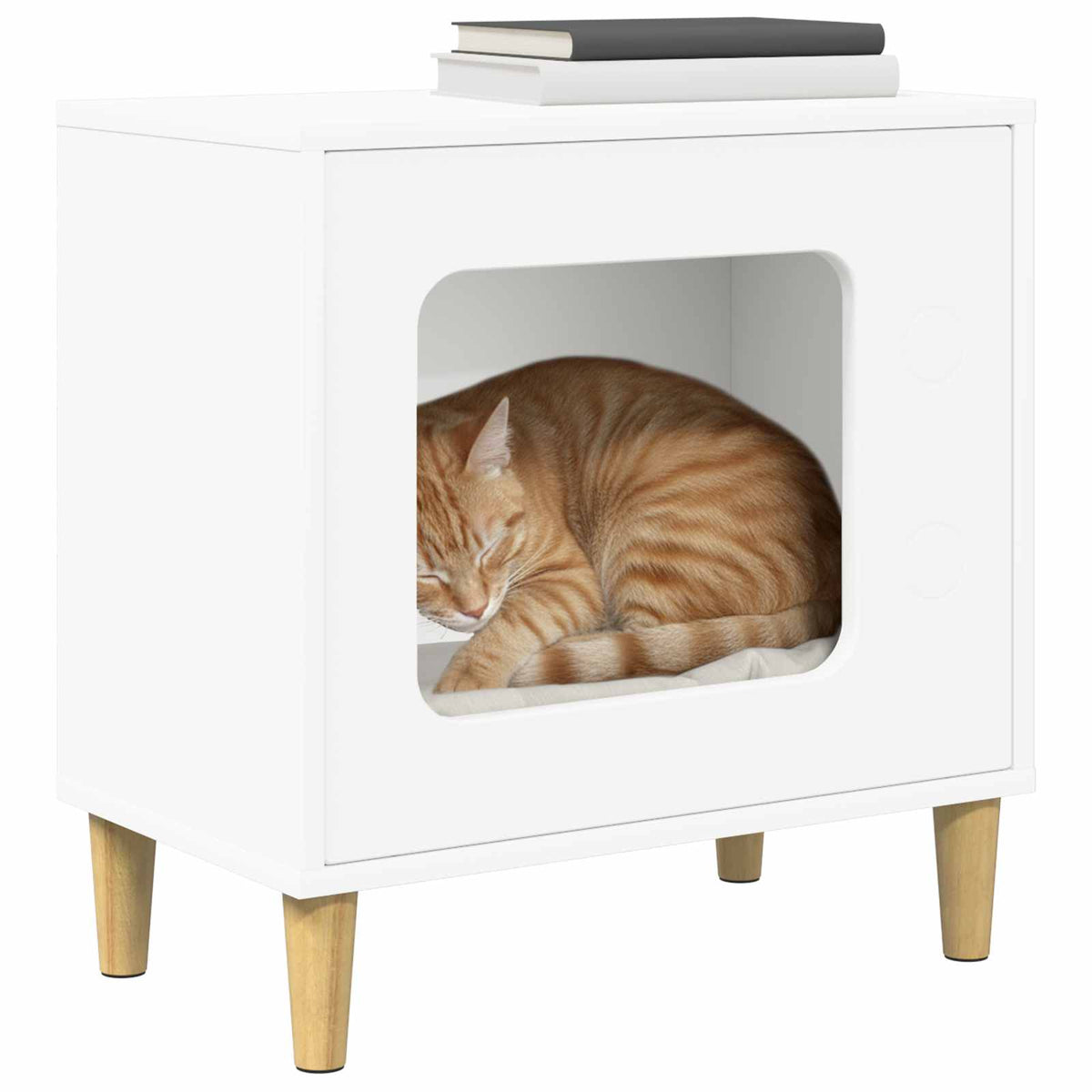 vidaXL Casetta per gatti, bianca, 51 x 30 x 52 cm, legno multistrato