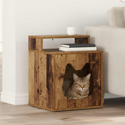 vidaXL Casetta per gatti, legno vecchio, 42,5 x 40 x 53,5 cm, legno multistrato