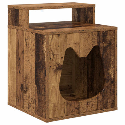 vidaXL Casetta per gatti, legno vecchio, 42,5 x 40 x 53,5 cm, legno multistrato