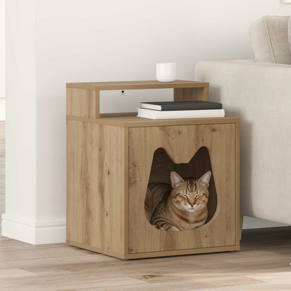 vidaXL Casetta per gatti, rovere artigianale, 42,5 x 40 x 53,5 cm, legno multistrato