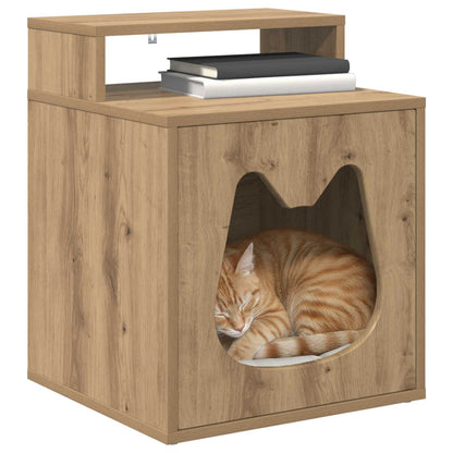 vidaXL Casetta per gatti, rovere artigianale, 42,5 x 40 x 53,5 cm, legno multistrato