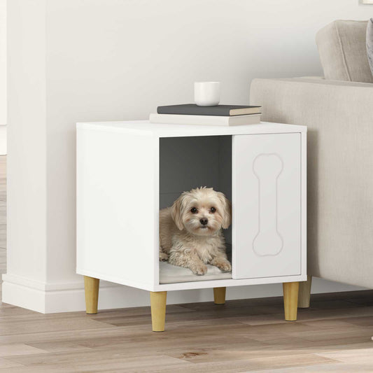 vidaXL Cuccia per cani, bianca, 44 x 42 x 49 cm, in legno multistrato