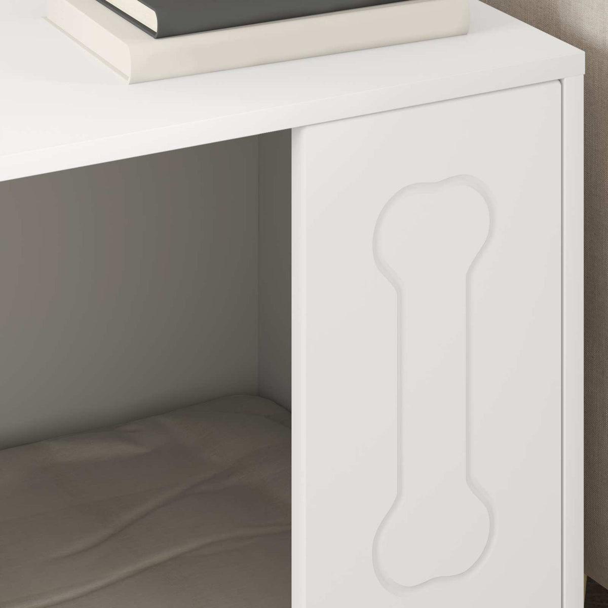 vidaXL Cuccia per cani, bianca, 44 x 42 x 49 cm, in legno multistrato