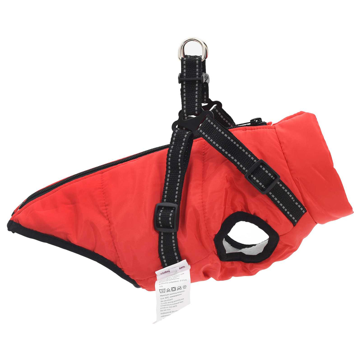 vidaXL Cappottino per cani, rosso, L24, in pile e poliestere