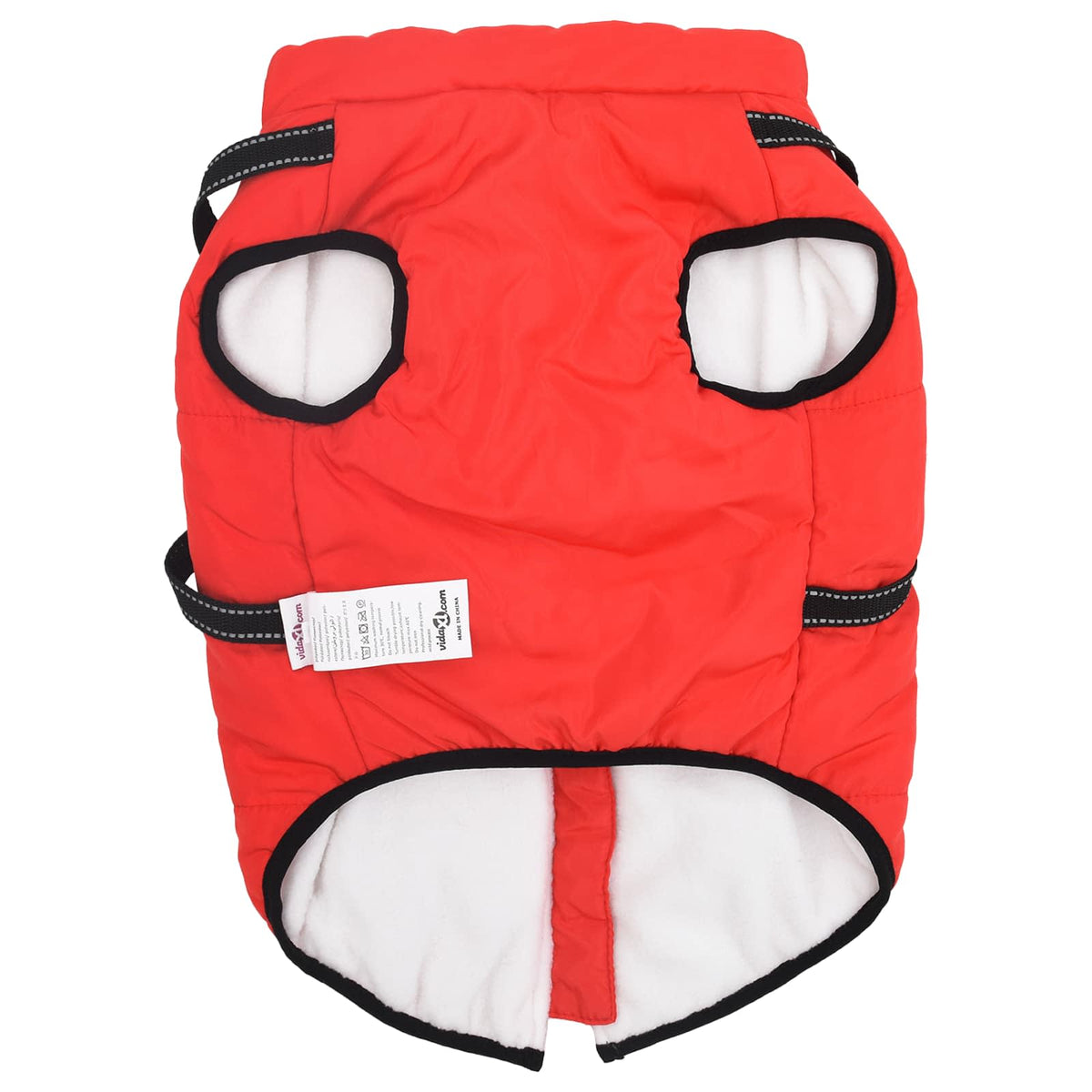 vidaXL Cappottino per cani, rosso, L48, in pile e poliestere
