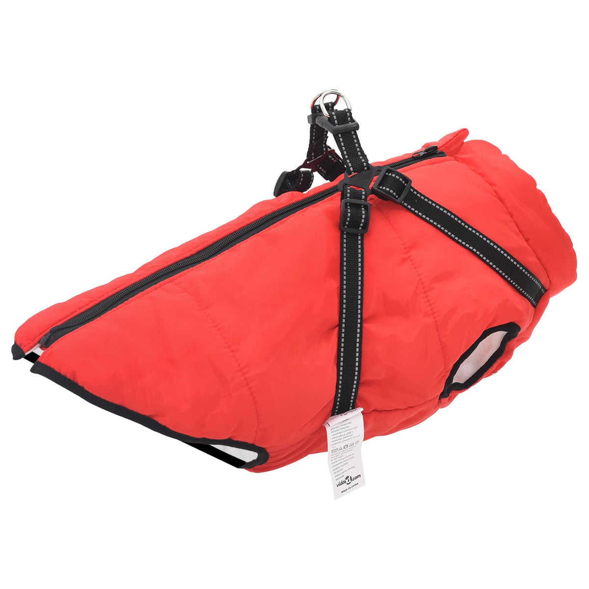 vidaXL Cappottino per cani, rosso, L52, in pile e poliestere