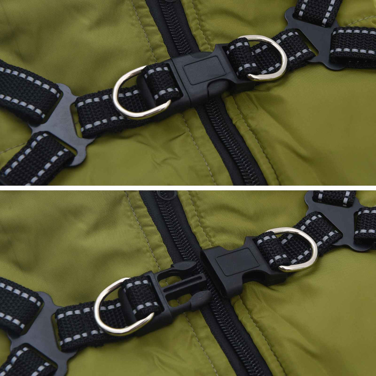 vidaXL Cappottino per cani, verde militare, L24, in pile e poliestere