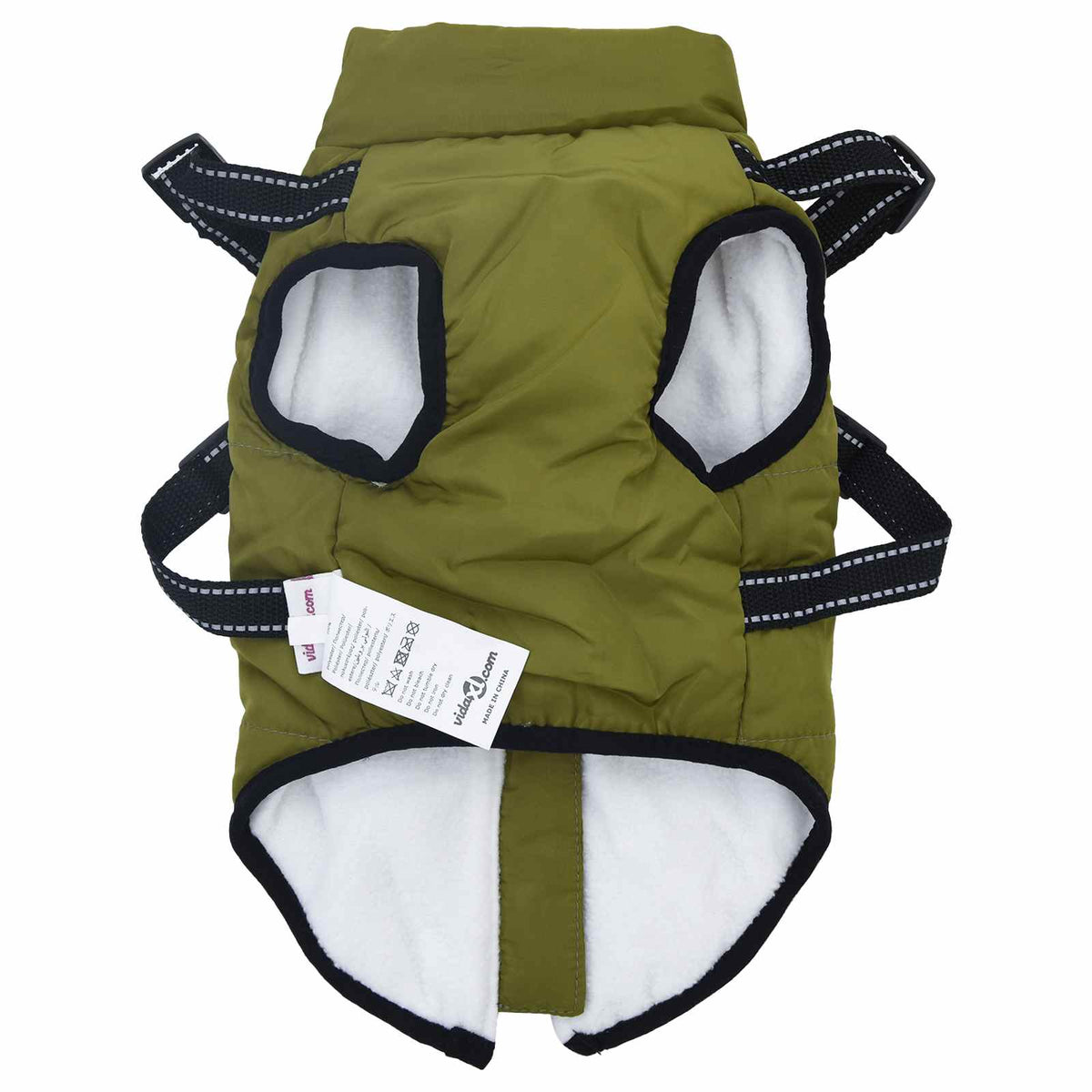 vidaXL Cappottino per cani, verde militare, L32, in pile e poliestere