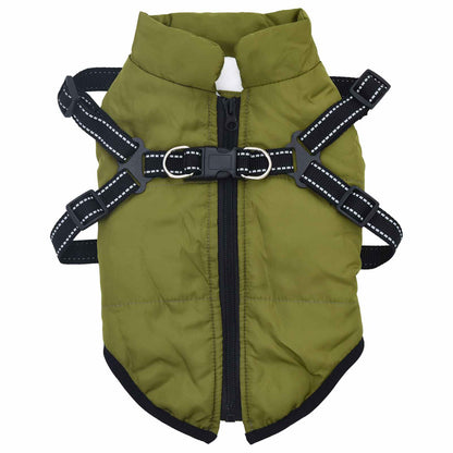 vidaXL Cappottino per cani, verde militare, L40, in pile e poliestere