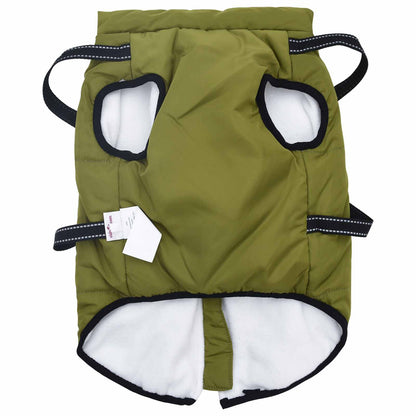 vidaXL Cappottino per cani, verde militare, L68, in pile e poliestere