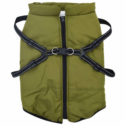 vidaXL Cappottino per cani, verde militare, L68, in pile e poliestere