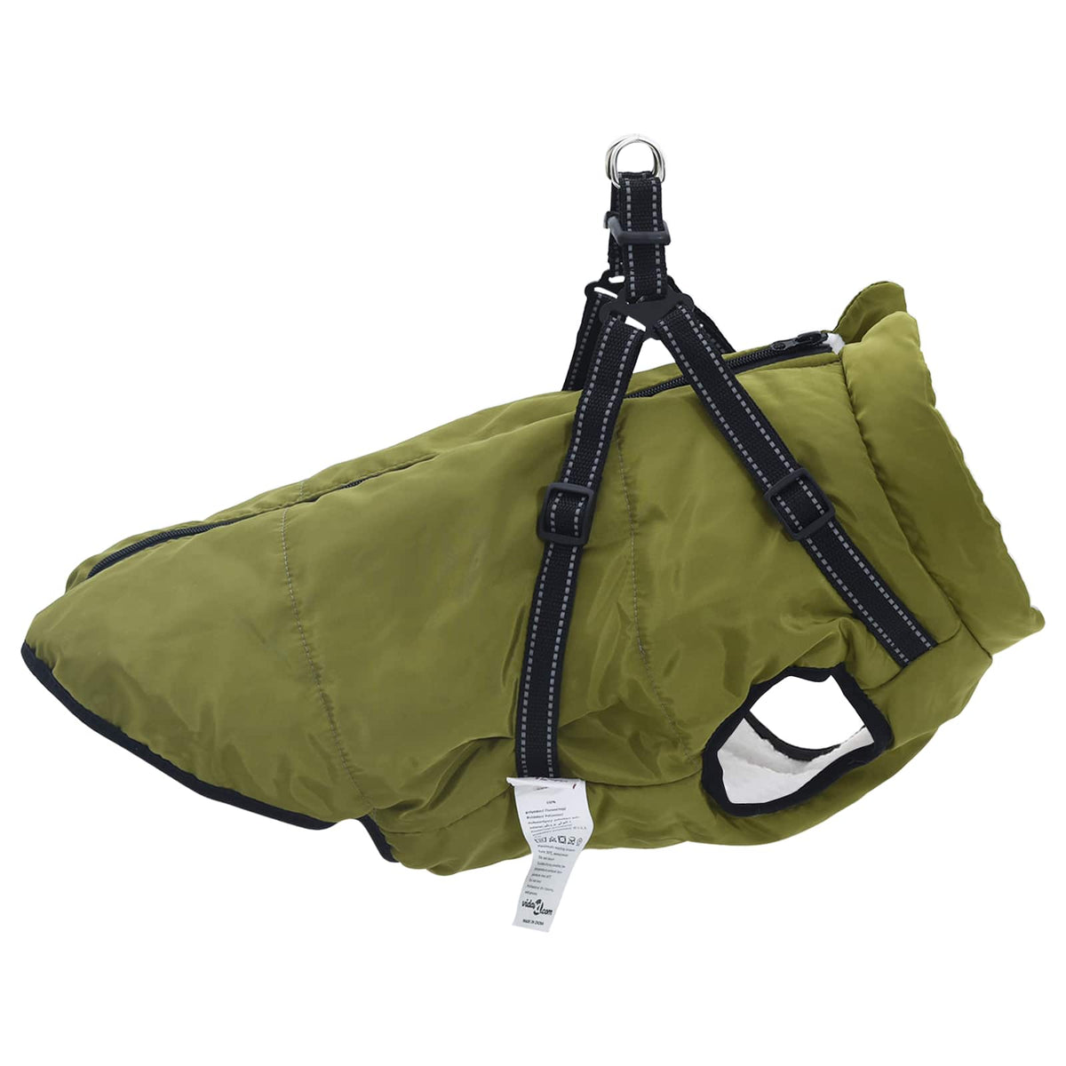 vidaXL Cappottino per cani, verde militare, L68, in pile e poliestere