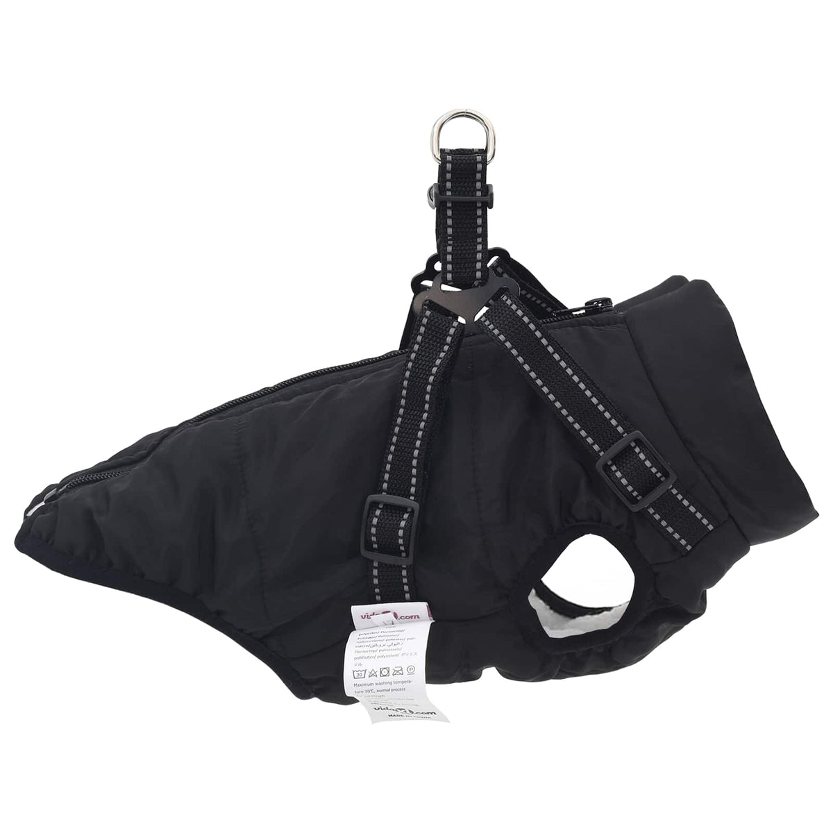 vidaXL Cappottino per cani, nero, L40, in pile e poliestere