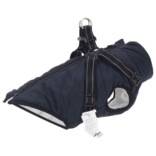 vidaXL Cappottino per cani, blu marino, L24, in pile e poliestere