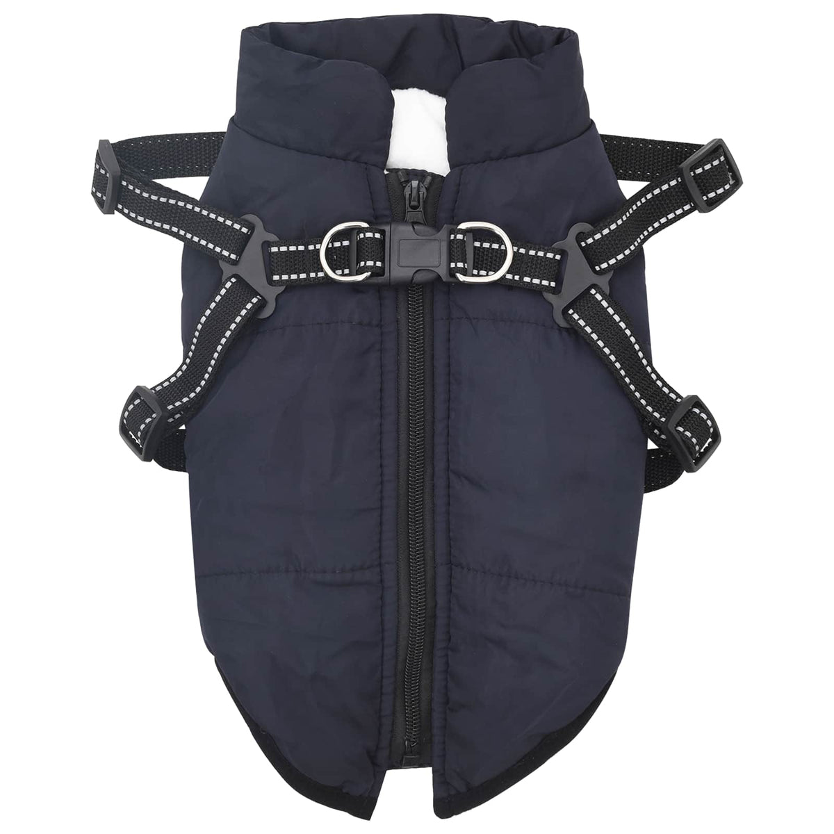 vidaXL Cappottino per cani, blu marino, L24, in pile e poliestere