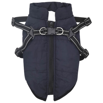 vidaXL Cappottino per cani, blu marino, L24, in pile e poliestere
