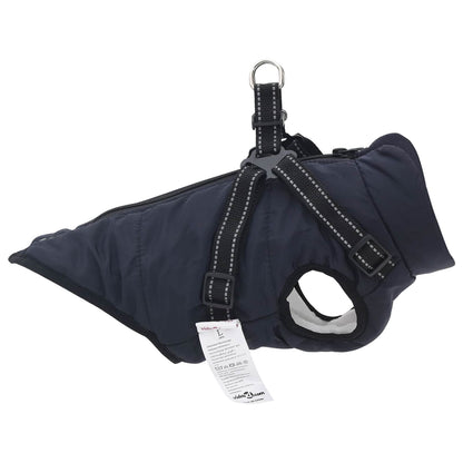 vidaXL Cappottino per cani, blu marino, L24, in pile e poliestere