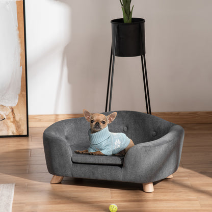 Cuccia per Cani di Taglia Piccola (Max 10kg) con Cuscino, 70x47x30cm - Grigio Antracite