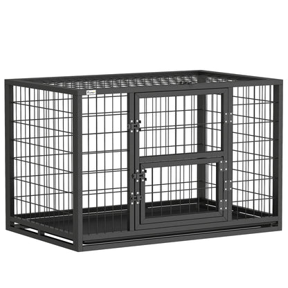 Gabbia per Cani Robusta, 94x60x64 cm, con Vassoio Rimovibile.