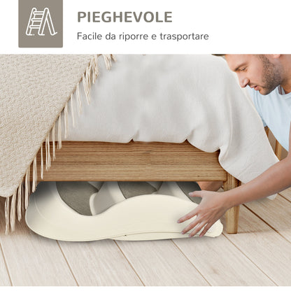 Scaletta per Cani e Gatti Pieghevole con 3 Gradini Antiscivolo in PP, 49x38x38 cm, Beige