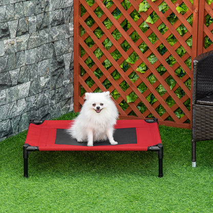Cuccia Estiva Brandina per Cani fino a 18kg da Esterno e Interno Lettino per Animali 76x61x18 cm, Rosso