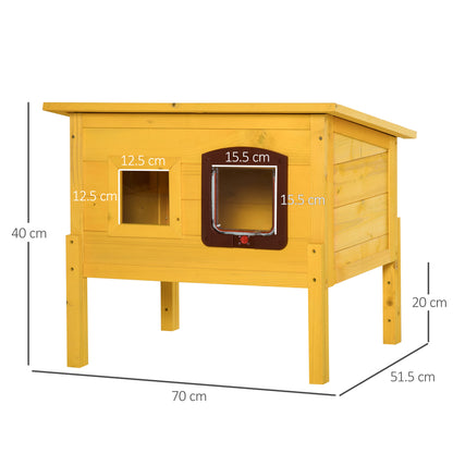 Cuccia Casetta per Animali Domestici in Legno di Abete 70 x 51.5 x 60cm