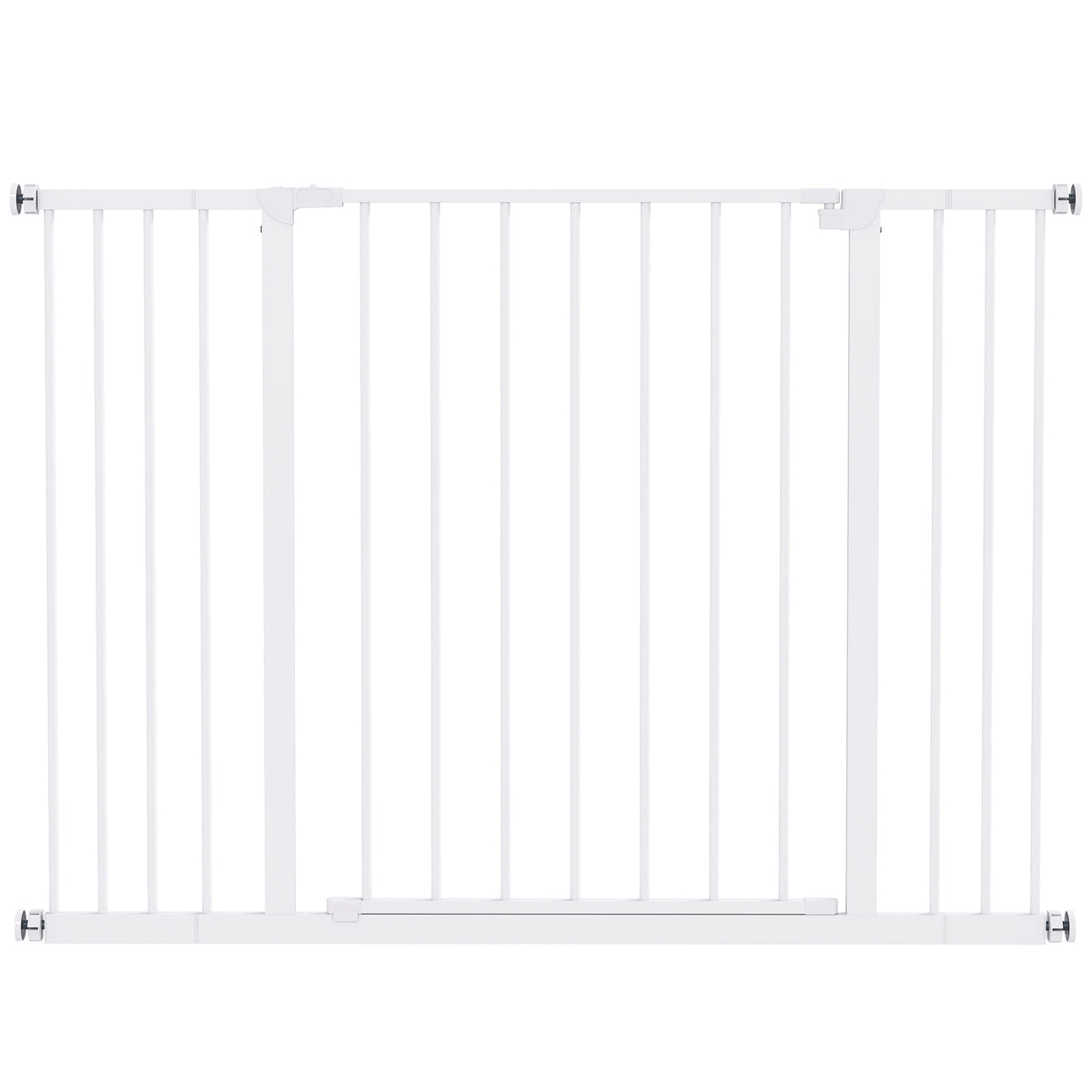 Cancellino per Cani di Sicurezza Estensibile da 76-107cm Montaggio a Pressione, Metallo e Plastica, Bianco