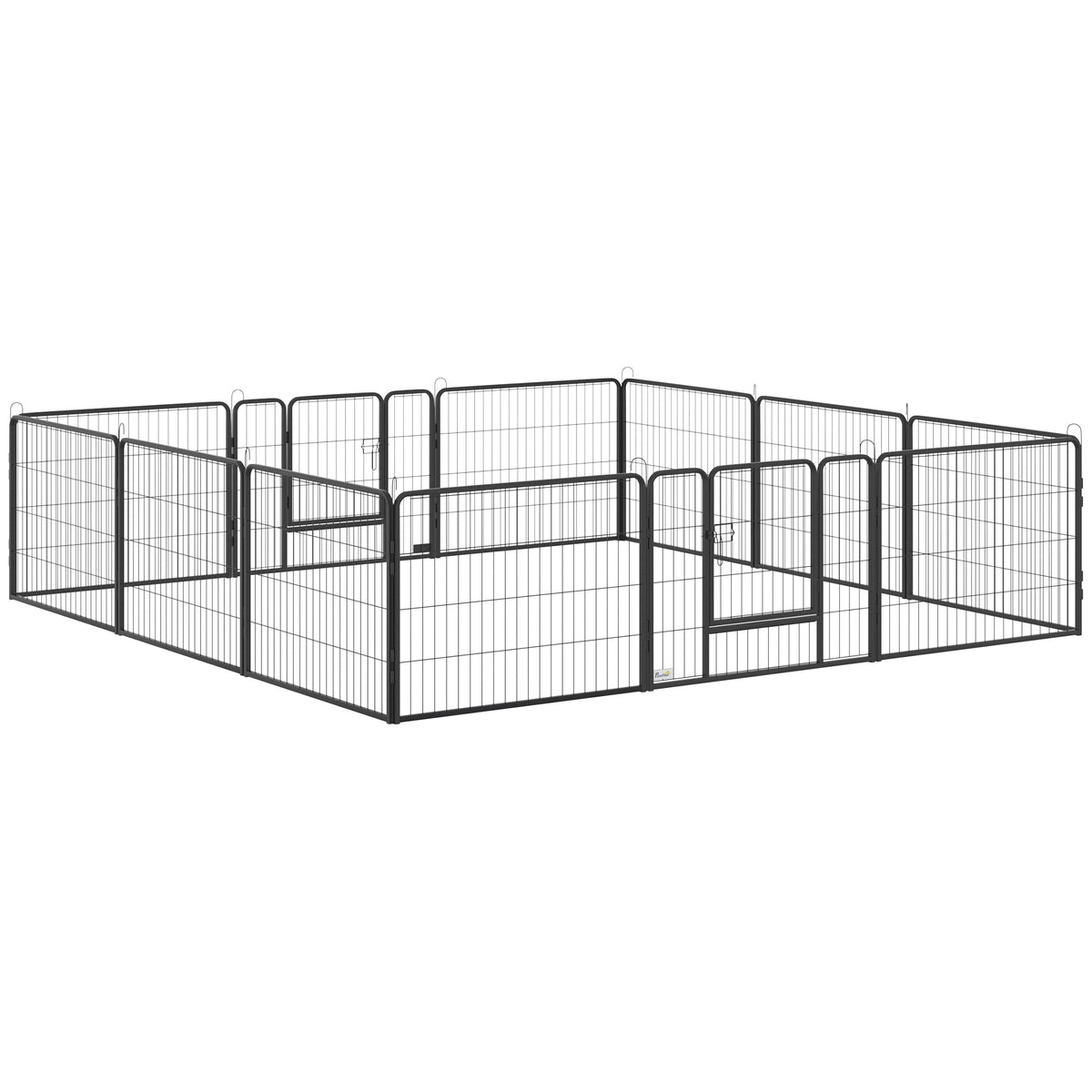 Recinto per Cani e Cuccioli con 12 Pannelli Modulabili e 2 Ingressi, 80x1.5x60cm
