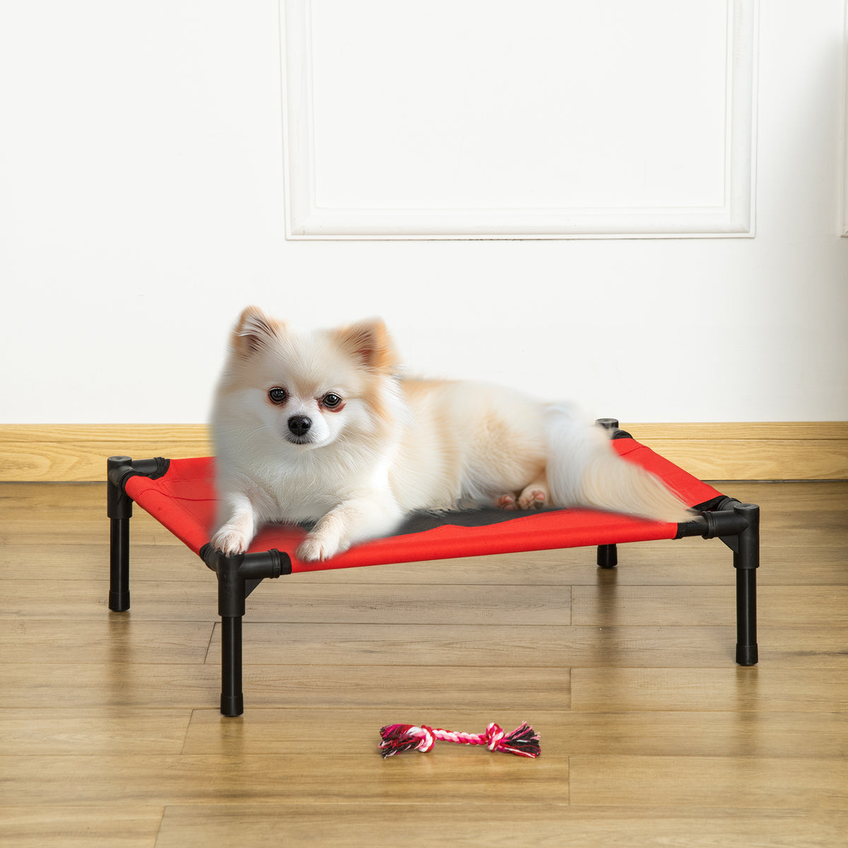 Cuccia Estiva Brandina per Cani fino a 11.3kg da Esterno e Interno, 61x46x18 cm, Rosso